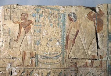 Rilievo dalla tomba di Netcherouymes, alto funzionario di Ramses II, Saqqara, Egitto, Civiltà Egizia, Nuovo Regno, Dinastia XIX