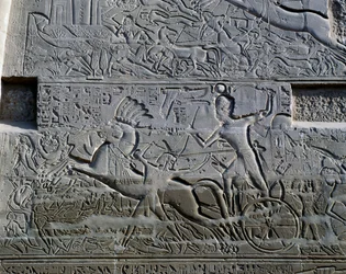 Campagne di Seti I in Siria e Palestina, rilievo, parete esterna nord della Grande Sala Ipostila, complesso templare di Karnak (Patrimonio dell