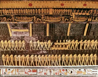 (Dettaglio) dal Libro del Giorno dal soffitto della camera funeraria della Tomba di Ramses VI (r.1143-1136 a.C.) Nuovo Regno