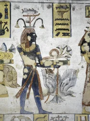 Tomba di Ramses III, dipinto murale di offerte rituali, XX dinastia