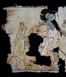 Papiro raffigurante scena satirica, ca 1100 a.C., risalente al regno di Ramses IX, (dettaglio), Civiltà egizia, Nuovo Regno, XX dinastia