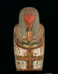 Cartonnage della mummia di Nespanetjerepenere, dettaglio, probabilmente da Tebe, Terzo Periodo Intermedio