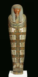 Cartonnage della mummia di Nespanetjerepenere, possibilmente da Tebe, Terzo Periodo Intermedio