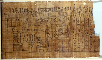Il Libro dei Morti: geroglifico egiziano su un papiro della XXII dinastia. IX secolo a.C. Torino, Museo Egizio.