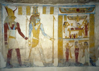 Pitture murali dalla Tomba di Pa Nentwy, Oasi di Bahariya, Giza, Egitto. Civiltà egizia, XXVI dinastia, 663-525 a.C.