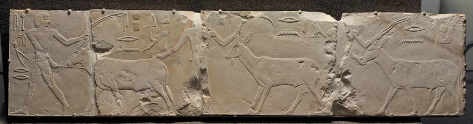 Rilievo di uomini che portano animali del deserto, c.2311-2281 a.C.