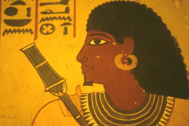 Antico Egitto, dipinto murale, Tomba di Sennufer, Tebe/Luxor, Sennufer con scettro, Sindaco di Tebe, sovrintendente sotto Amenofi II