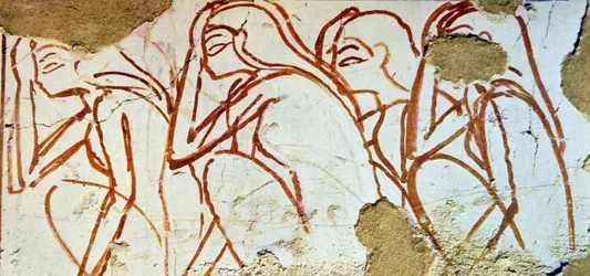 Pittura murale di una tomba egizia