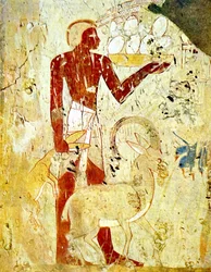 Dipinto murale di una tomba egizia che raffigura sacrifici animali