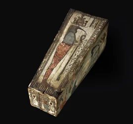 Cofano di legno dipinto dell