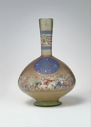 Bottiglia smaltata e dorata, c.1270-99 (vetro)