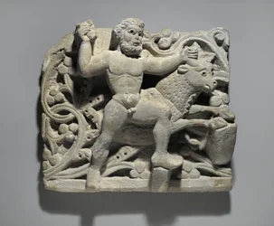 Eracle che colpisce Acheloo in forma di toro, da Ossirinco, c.300-500