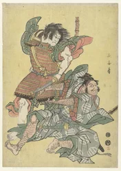 Asahina no Saburo in combattimento con Soga no Goro