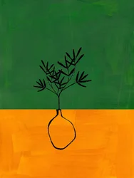 Pianta verde e arancione (astratto)