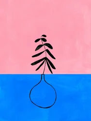 Pianta minimal rosa e blu