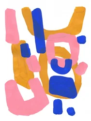 Rosa, blu, oro, astratto