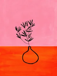 Vaso botanico rosa e arancione