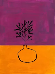 Vaso per piante viola e arancione