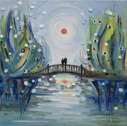 Coppia sul ponte romantico
