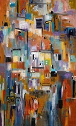 Panorama urbano astratto e vivace