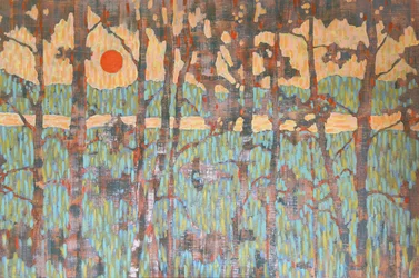 Tramonto nella foresta (astratto)