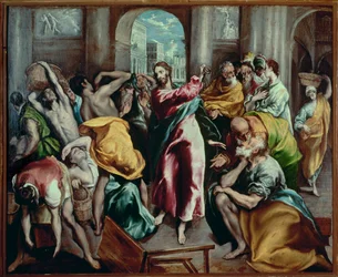 Cristo scaccia i mercanti dal tempio (dipinto su tela)
