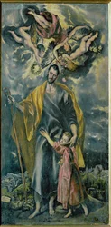 San Giuseppe e Gesù bambino (dipinto su tela)
