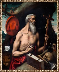 Museo parrocchiale. Dipinto. San Geronimo (San Jerónimo). Olio su tela. Attribuito alla scuola di El Greco