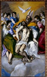 Il dipinto della Trinità di Domenikos Theotokopoulos, detto El Greco (1540-1614), 1577, H. 3 x 1,79 m, Madrid, Museo del Prado
