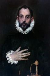 Un nobile con la mano sul petto, c1577-1584