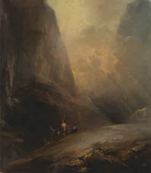 Paesaggio montano con banditi