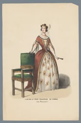 Dama di corte francese XVI secolo sotto Francesco I