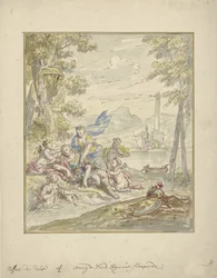 Progetto per una decorazione di una stanza con Armida e Rinaldo