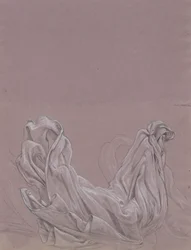 Studi di figura (recto); Studio di drappeggio (verso)