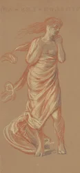 Figura femminile drappeggiata in piedi