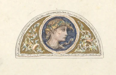 Studio per lunetta con testa femminile