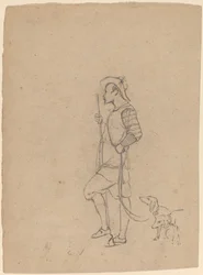 Studio di cacciatore con cani