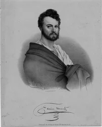 Edwin Forrest (1806-72), attore, litografia di Nathaniel Currier, pubblicata da Brown e Minot, New York