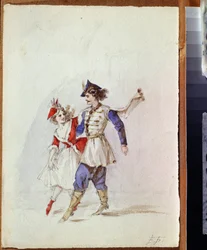 Una coppia di ballerini in costume polacco
