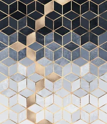 Cubi dorati astratti
