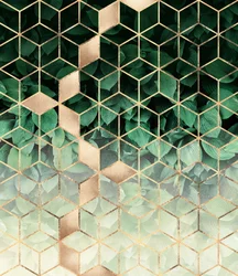 Foglie geometriche "oro verde"