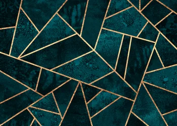 Mosaico geometrico verde acqua e oro