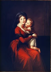 Ritratto della principessa Alexandra Petrovna Galitzine con suo figlio