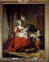 Ritratti di Maria Antonietta (Marie-Antoinette) di Lorena Asburgo (1755-1793) regina di Francia e dei suoi figli