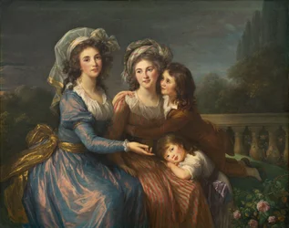 La Marchesa de Pezay e la Marchesa de Rougé con i suoi Figli Alexis e Adrien