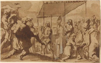 La guarigione del ragazzo posseduto in una processione del Volto Santo