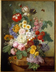 Fiori in una pittura rocaille di Elise Bruyere (1776-1842) 1836