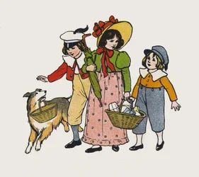 Bambini che vanno a fare una passeggiata