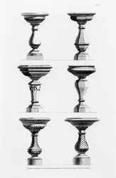 Progetti per urne in stile antico, da Un Libro di Architettura, di James Gibbs (1682-1754), pubblicato 1739