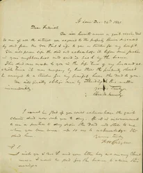 Lettera a Frederick Saugrain da Eliza Kennerly, 24 dicembre 1841